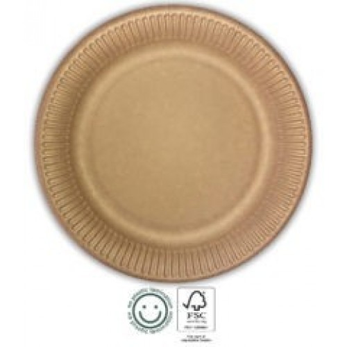 10 PLATOS CARTON KRAFT 23CM