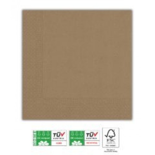 20 SERVILLETAS COLOR KRAFT 33X33CM