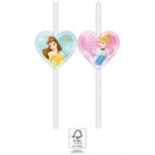   4 PAJITAS PAPEL PRINCESA 22CM