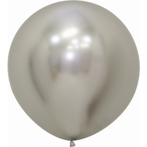 $E GLOBO JUMBO R24 REFLEX PLATA 60CM