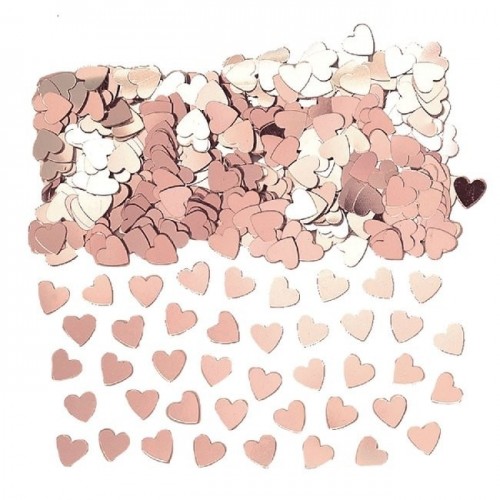   CONFETI CORAZON ROSA ORO 14GR