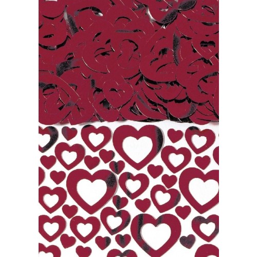   CONFETI CORAZON HUECO ROJO 14G
