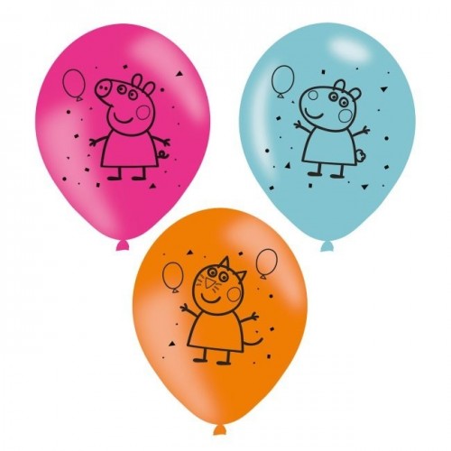   6 GLOBOS 11" LATEX PEPPA PIG
