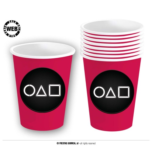   6 VASOS ROJO JUEGO GAMER 240ML