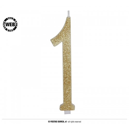   VELA GLITTER ORO N1 12,5CM