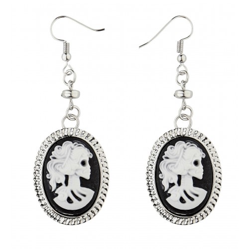 PAR PENDIENTES CAMEO CALAVERA