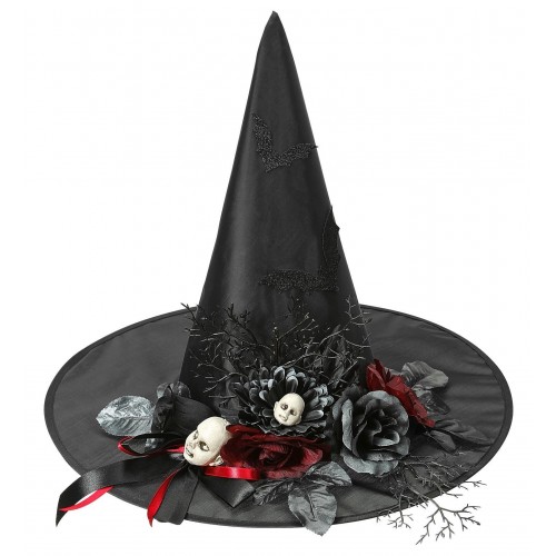 SOMBRERO BRUJA MURCIELAGO CABEZA MUÑECA