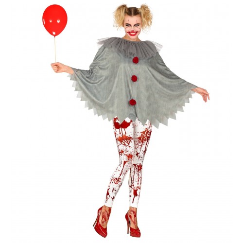  PONCHO ADULTO T-UNICA PAYASO GRIS