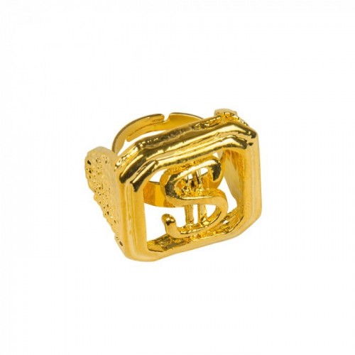   ANILLO COLOR ORO SIMBOLO DOLAR  