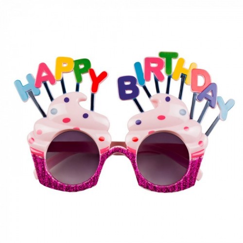 GAFAS FORMA PASTEL HAPPY BIRTHDAY