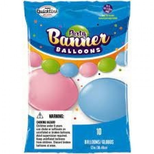 10 GLOBOS 12" QUICKLINK COLORES PASTEL