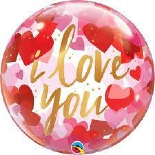 GLOBO 22" BURBUJA I LOVE YOU