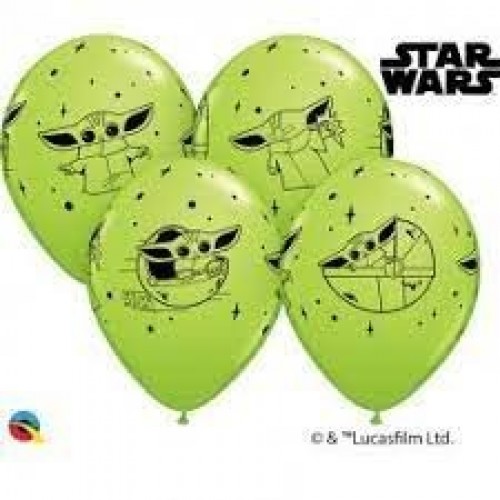  6 GLOBOS 12" LATEX BABY YODA