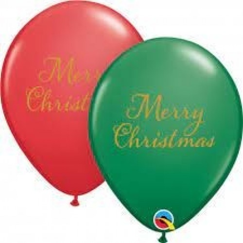 25 GLOBOS 11" LATEX MERRY CHRISTMAS