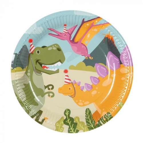   10 PLATOS CARTON DINO 23CM