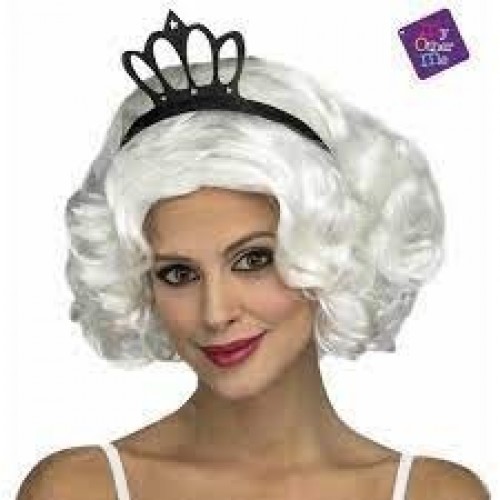 PELUCA REINA TIARA CORTA BLANCA