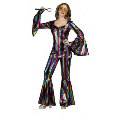  DISFRAZ T-M/L MONO DISCO RAINBOW
