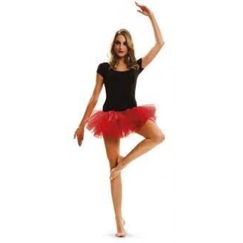   TUTU ADULTO T-U CORTO ROJO 3 CAPAS