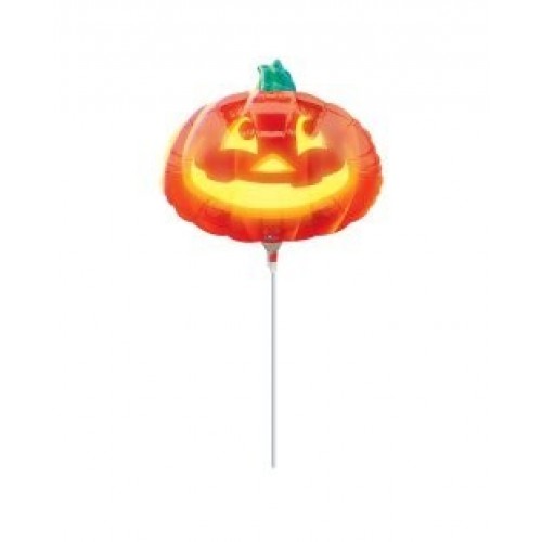 GLOBO 14" PALO FOIL CALABAZA SONRIENTE