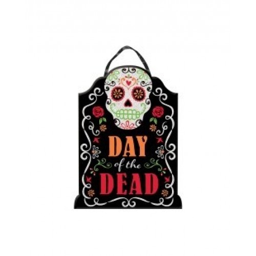  CARTEL MADERA CALAVERA COLOR 40X30CM