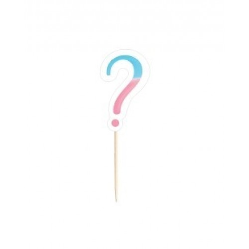 $D24 PICKS INTERROGANTE AZUL  ROSA 8,8CM