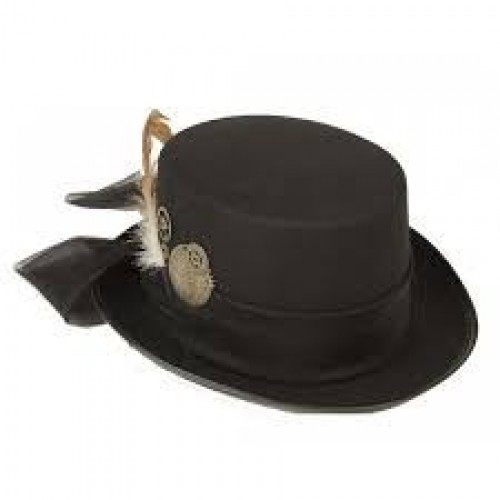 SOMBRERO CHISTERA NEGRO STEAMPUNK
