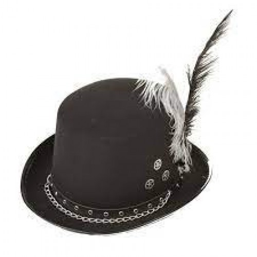 CHISTERA NEGRO PLUMA STEAMPUNK