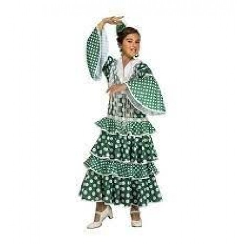  DISFRAZ T-S VESTIDO VERDE FLAMENCO