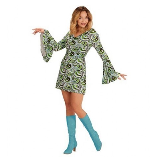  DISFRAZ T-XXL VESTIDO  AÑOS 70