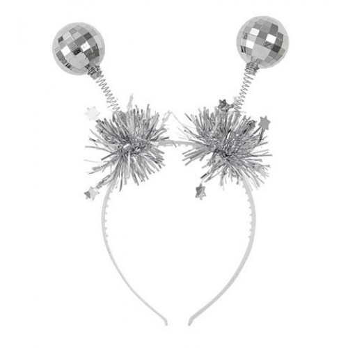   DIADEMA BOLAS DISCOTECA PLATA