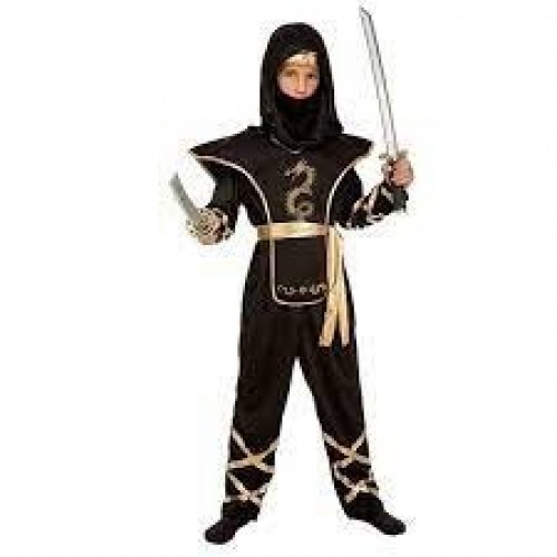DISFRAZ 10A12AÑOS NINJA DRAGON ORO