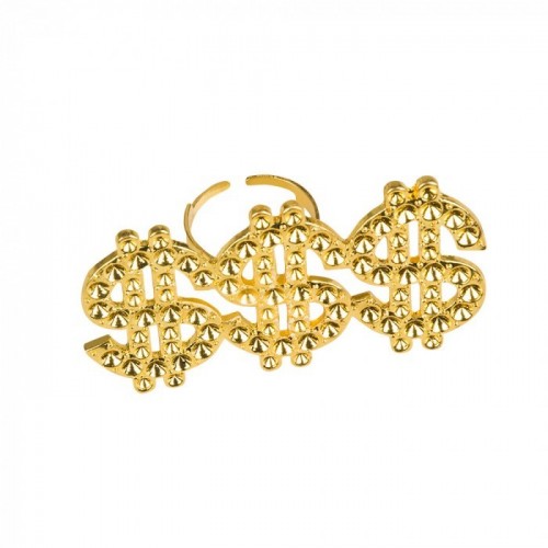   ANILLO METAL ORO TRIPLE DOLAR