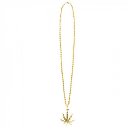   COLLAR METAL ORO HOJA HIERBA MARIA
