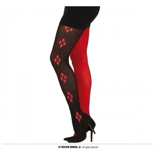 PANTYS T-UNICA ROJO/NEGRO ARLEQUIN