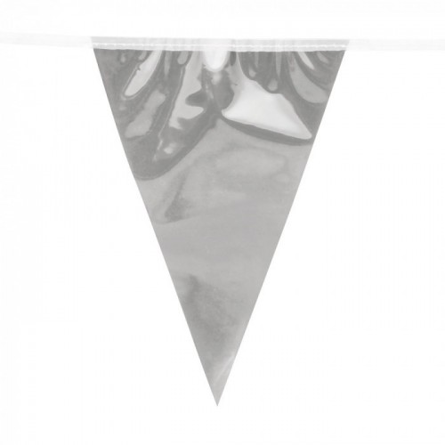   MINI BANDERIN TRIANGULAR PLATA 3MT