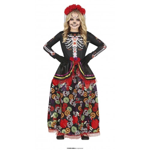 DISFRAZ 5A6AÑOS CATRINA VESTIDO LARGO