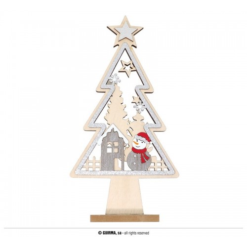 ARBOL MADERA PLATA 30CM