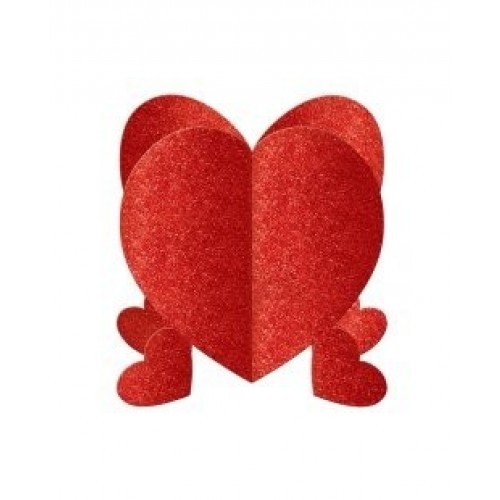 $E CENTRO MESA 3D DECORACI CORAZON ROJO