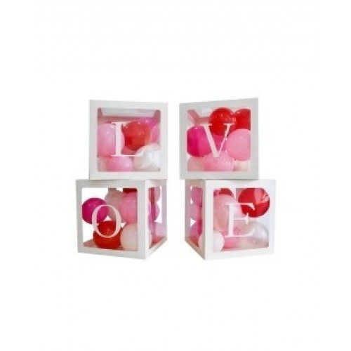 PACK DE 4 CUBOS PALABRA LOVE 30X30X30CM