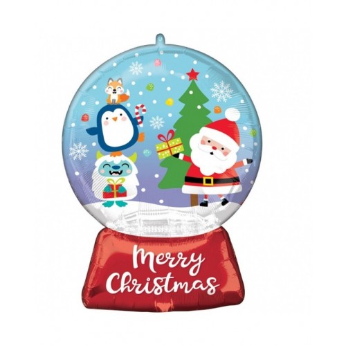 GLOBO 27" FOIL BOLA DE NIEVE NAVIDAD