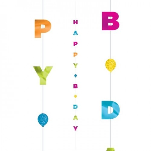 TIRA DECO. GLOBO HAPPY BIRTDAY 1,82M