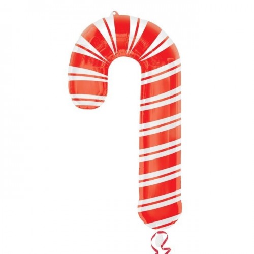 GLOBO 37" FOIL BASTON ROJO NAVIDAD