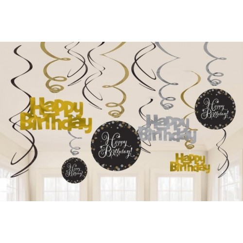 KIT 12 TIRAS ESPIRAL HAPPY BIRTHDAY
