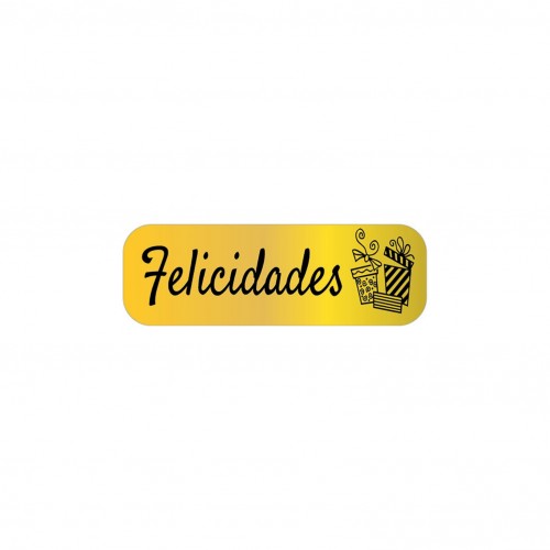   250 ETIQUETAS ORO FELICIDADES