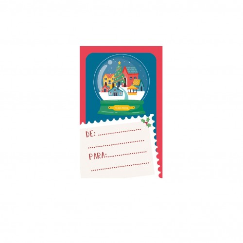 250 ETIQUETAS BOLA DE NIEVE NAVIDAD