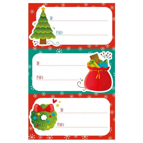 9 ETIQUETAS ADHESIVA P/REGALO NAVIDAD
