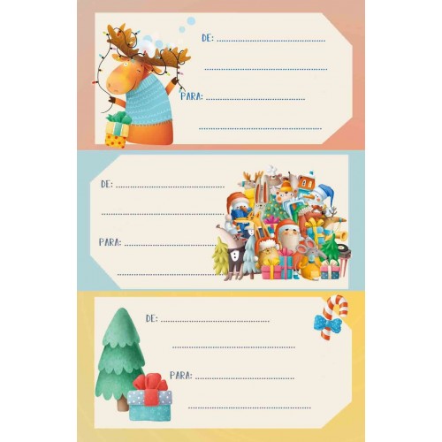 9 ETIQUETAS ADHESIVA P/REGALO PAPA NOEL