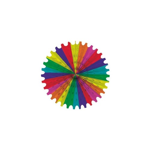 "   SET 3 ABANICOS MULTICOLOR 40CM