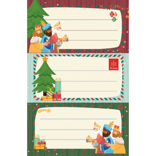 9 ETIQUETAS ADHESIVA P/REGALO REYES MAGO