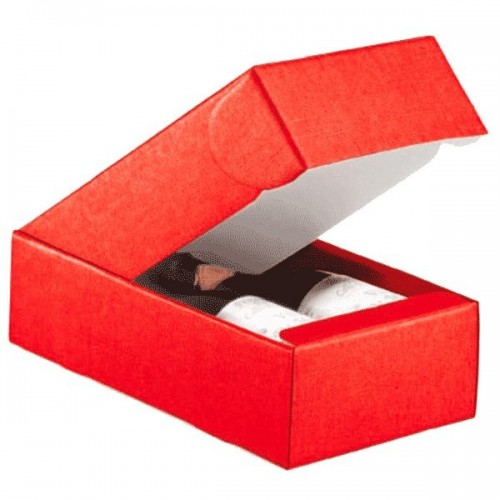   CAJA 2 BOTELLAS ROJO 34X18,5X9CM